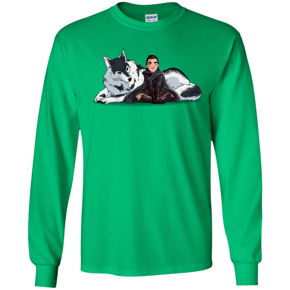 T-Shirts Irish Green / S Arya and Nymeria Men's Long Sleeve T-Shirt