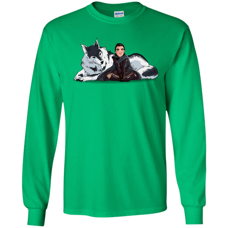 T-Shirts Irish Green / S Arya and Nymeria Men's Long Sleeve T-Shirt