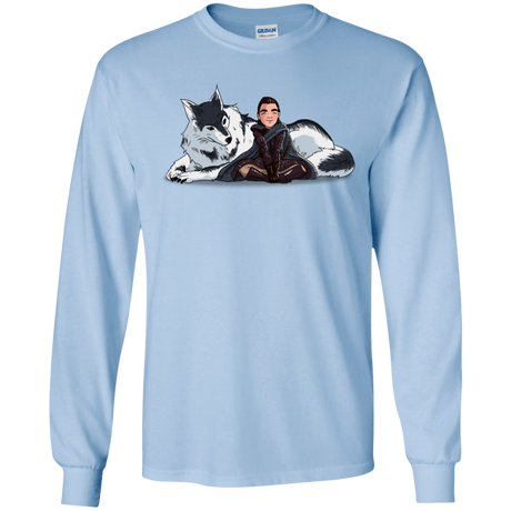 T-Shirts Light Blue / S Arya and Nymeria Men's Long Sleeve T-Shirt