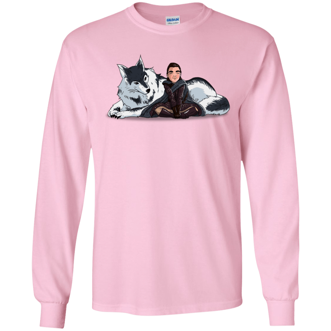 T-Shirts Light Pink / S Arya and Nymeria Men's Long Sleeve T-Shirt