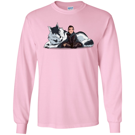 T-Shirts Light Pink / S Arya and Nymeria Men's Long Sleeve T-Shirt