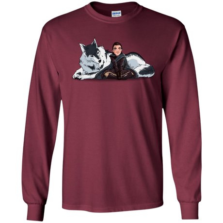 T-Shirts Maroon / S Arya and Nymeria Men's Long Sleeve T-Shirt