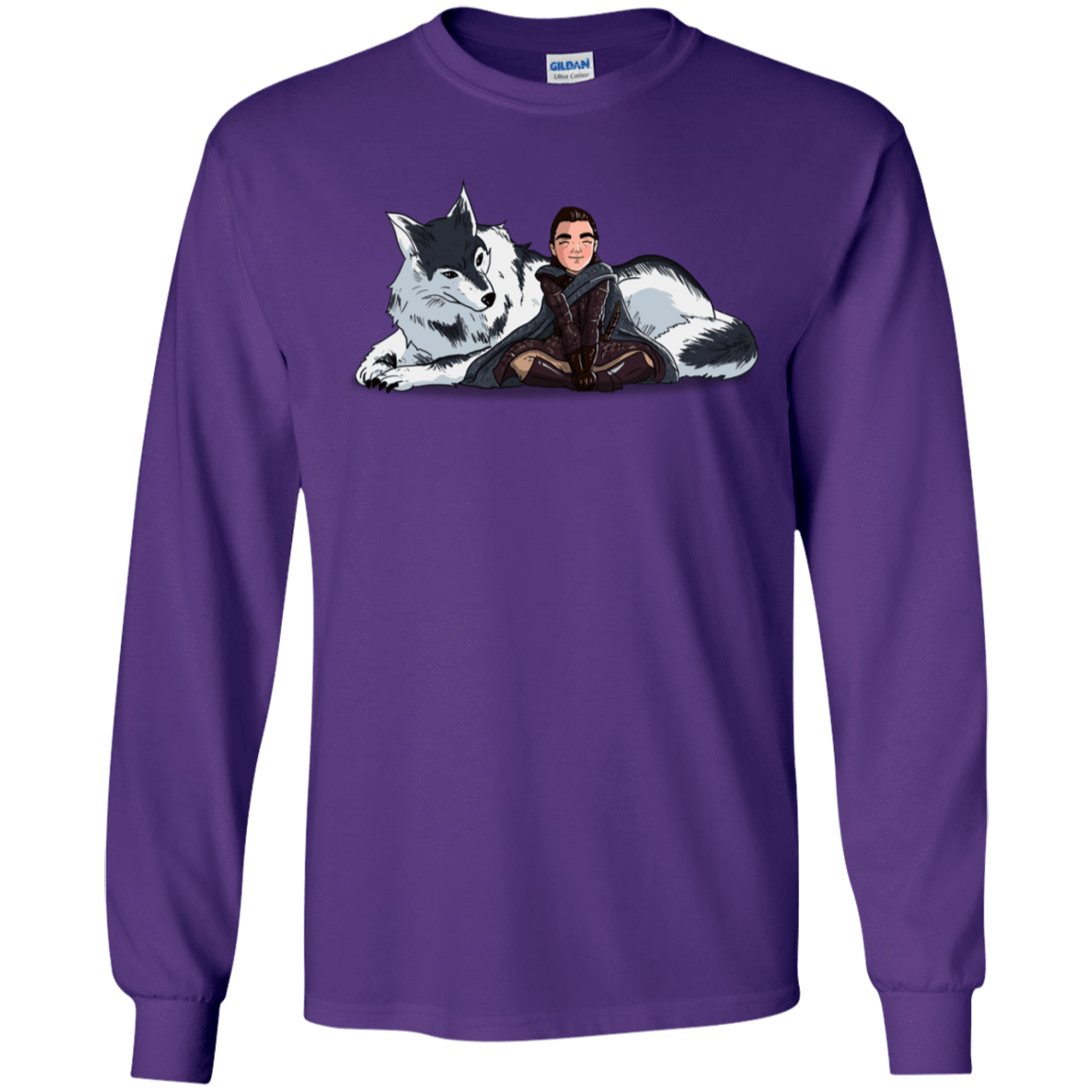 T-Shirts Purple / S Arya and Nymeria Men's Long Sleeve T-Shirt