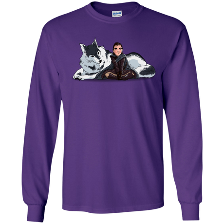 T-Shirts Purple / S Arya and Nymeria Men's Long Sleeve T-Shirt