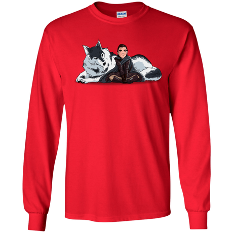 T-Shirts Red / S Arya and Nymeria Men's Long Sleeve T-Shirt