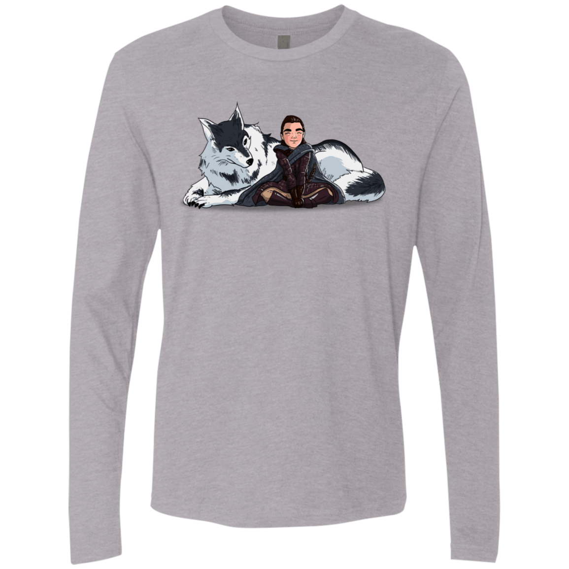 T-Shirts Heather Grey / S Arya and Nymeria Men's Premium Long Sleeve