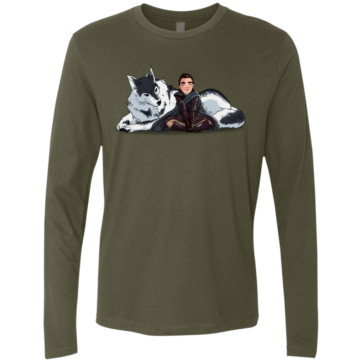 T-Shirts Military Green / S Arya and Nymeria Men's Premium Long Sleeve