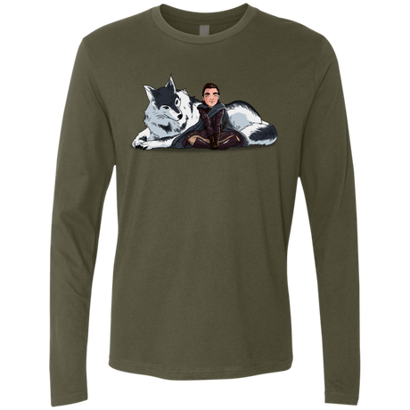 T-Shirts Military Green / S Arya and Nymeria Men's Premium Long Sleeve