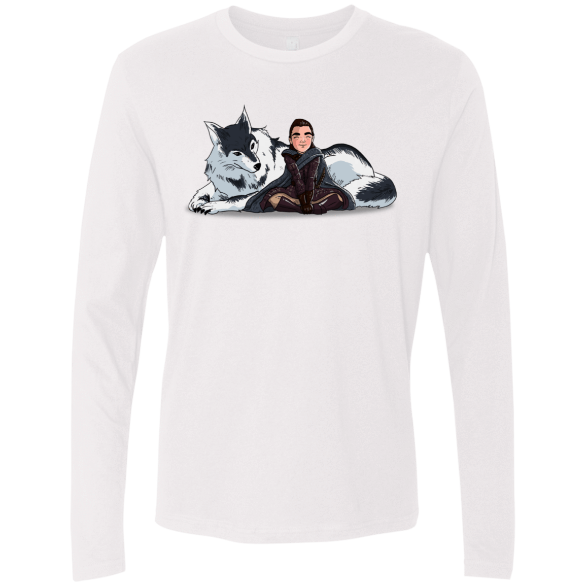 T-Shirts White / S Arya and Nymeria Men's Premium Long Sleeve