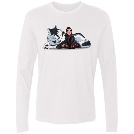 T-Shirts White / S Arya and Nymeria Men's Premium Long Sleeve