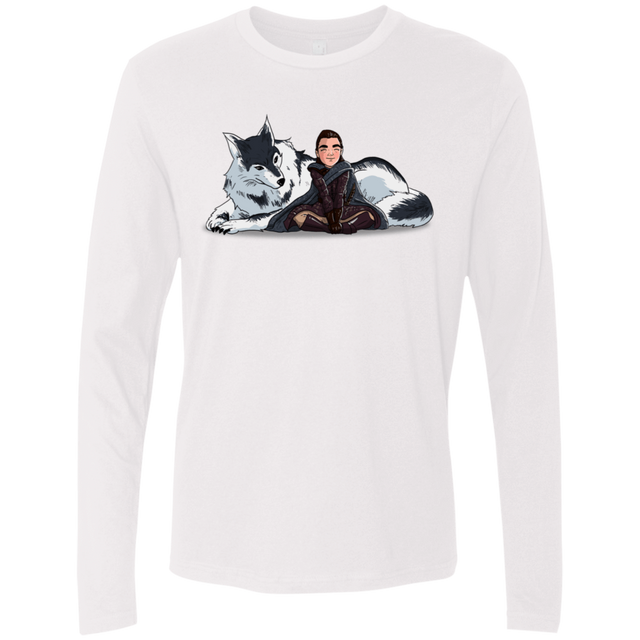 T-Shirts White / S Arya and Nymeria Men's Premium Long Sleeve