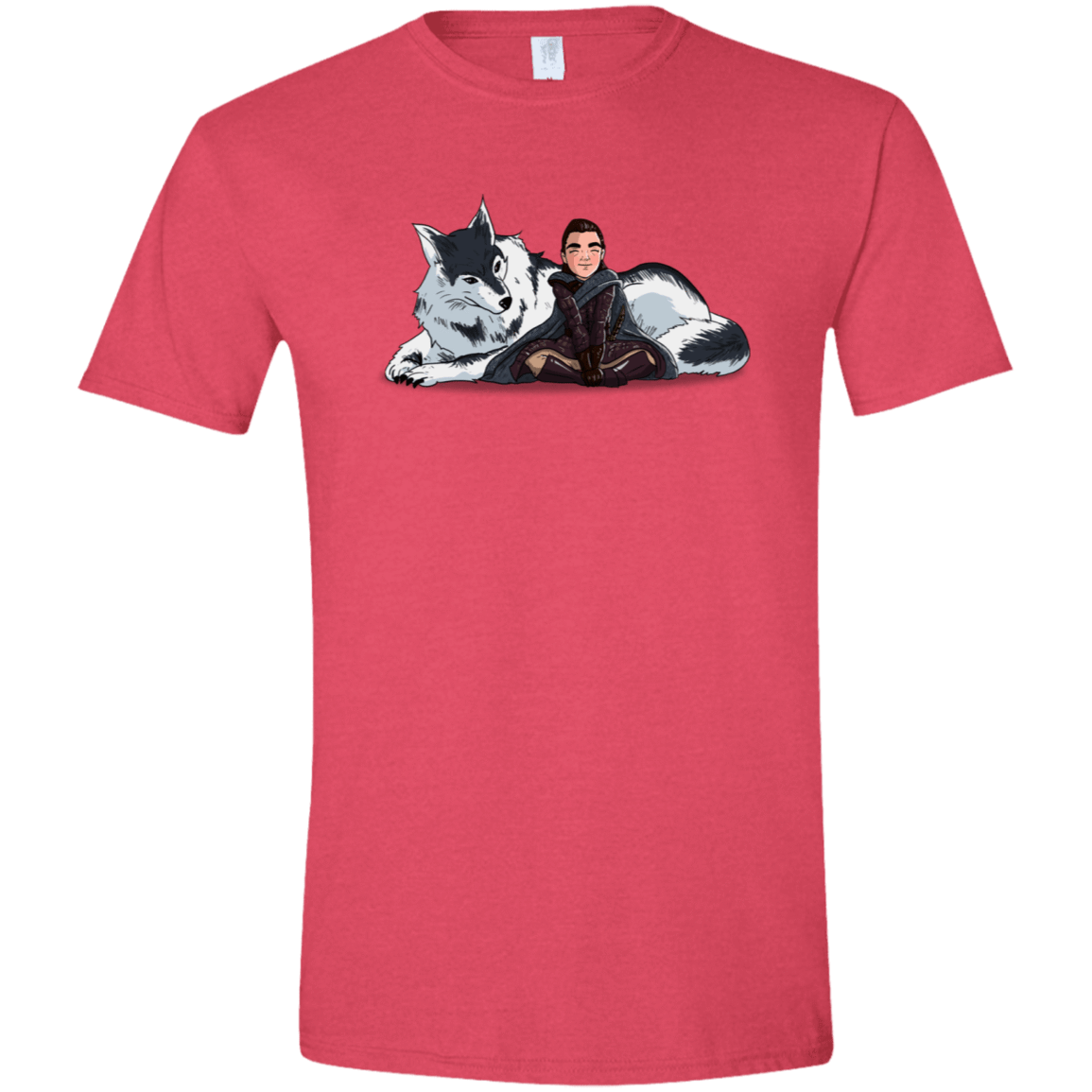 T-Shirts Heather Red / S Arya and Nymeria Men's Semi-Fitted Softstyle