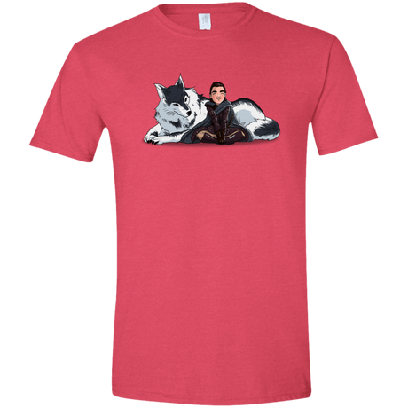 T-Shirts Heather Red / S Arya and Nymeria Men's Semi-Fitted Softstyle