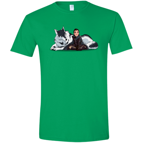 T-Shirts Irish Green / S Arya and Nymeria Men's Semi-Fitted Softstyle