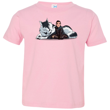 T-Shirts Pink / 2T Arya and Nymeria Toddler Premium T-Shirt