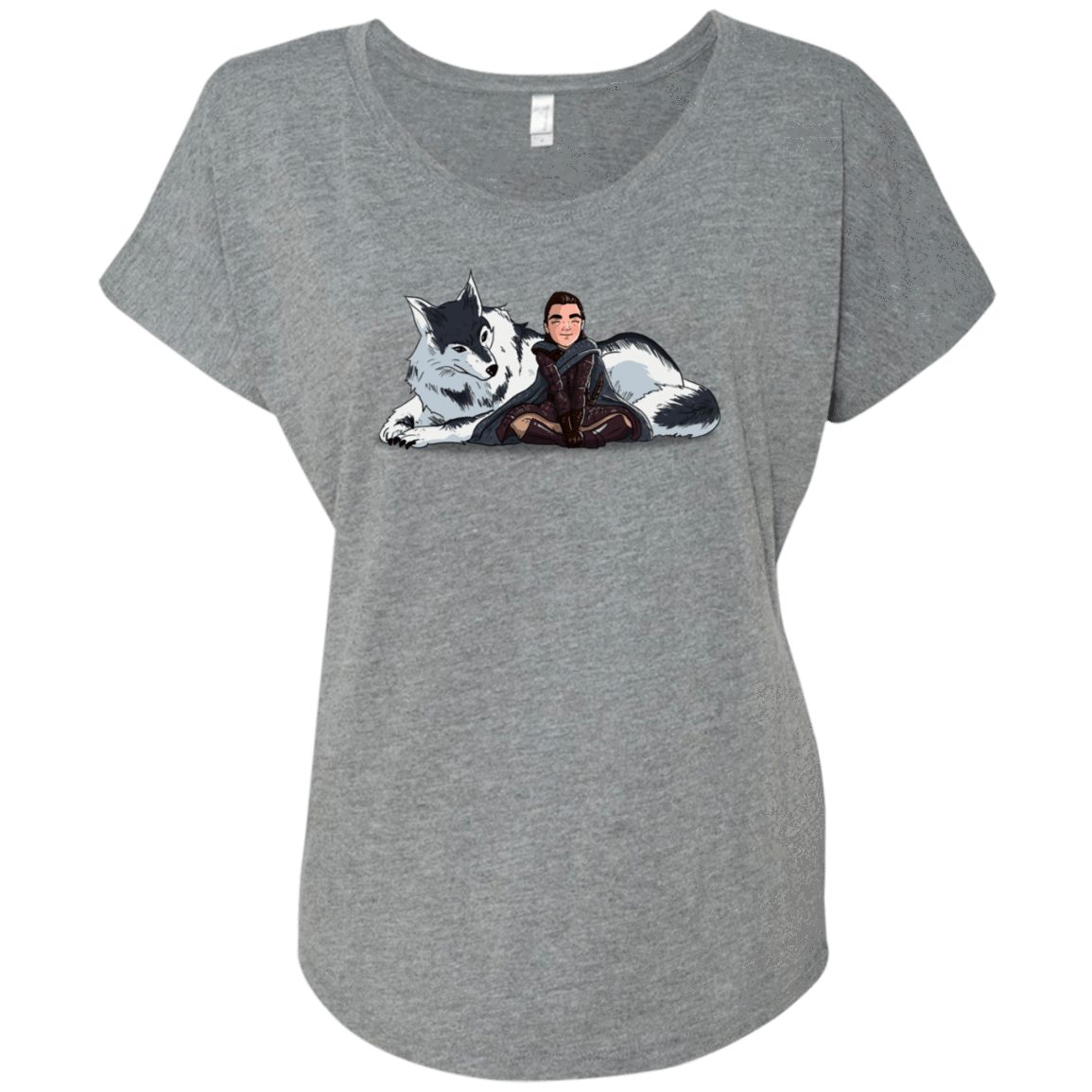 T-Shirts Premium Heather / X-Small Arya and Nymeria Triblend Dolman Sleeve