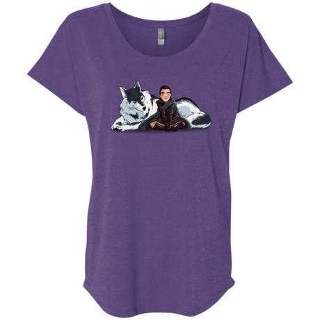 T-Shirts Purple Rush / X-Small Arya and Nymeria Triblend Dolman Sleeve