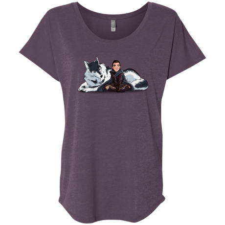 T-Shirts Vintage Purple / X-Small Arya and Nymeria Triblend Dolman Sleeve