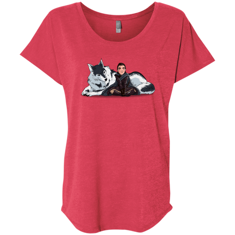 T-Shirts Vintage Red / X-Small Arya and Nymeria Triblend Dolman Sleeve