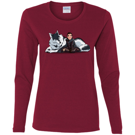 T-Shirts Cardinal / S Arya and Nymeria Women's Long Sleeve T-Shirt