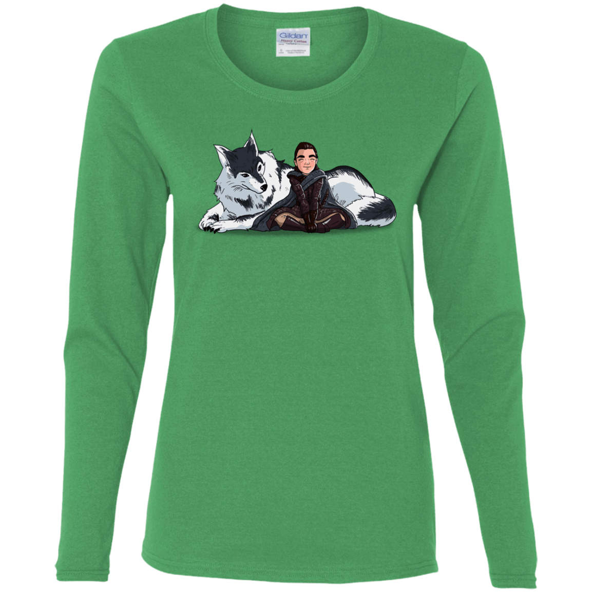 T-Shirts Irish Green / S Arya and Nymeria Women's Long Sleeve T-Shirt