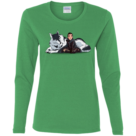 T-Shirts Irish Green / S Arya and Nymeria Women's Long Sleeve T-Shirt