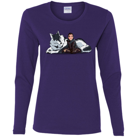 T-Shirts Purple / S Arya and Nymeria Women's Long Sleeve T-Shirt