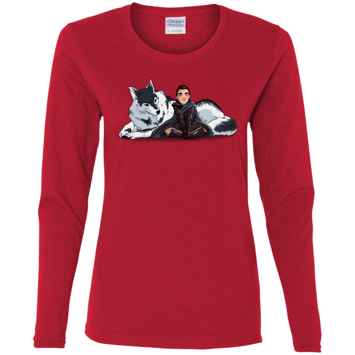 T-Shirts Red / S Arya and Nymeria Women's Long Sleeve T-Shirt