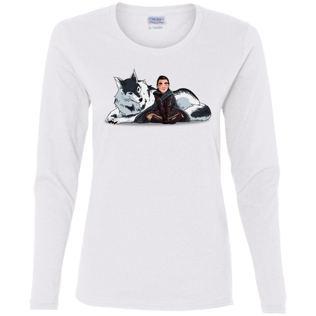 T-Shirts White / S Arya and Nymeria Women's Long Sleeve T-Shirt