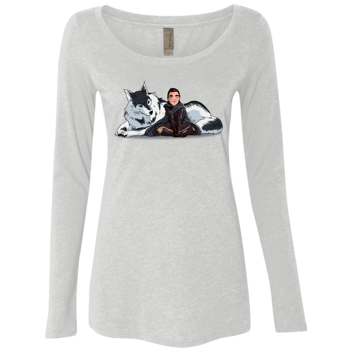 T-Shirts Heather White / S Arya and Nymeria Women's Triblend Long Sleeve Shirt