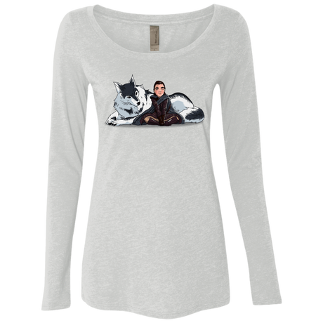 T-Shirts Heather White / S Arya and Nymeria Women's Triblend Long Sleeve Shirt