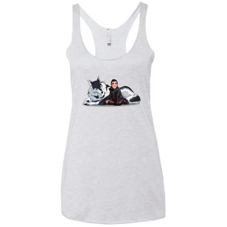 T-Shirts Heather White / X-Small Arya and Nymeria Women's Triblend Racerback Tank