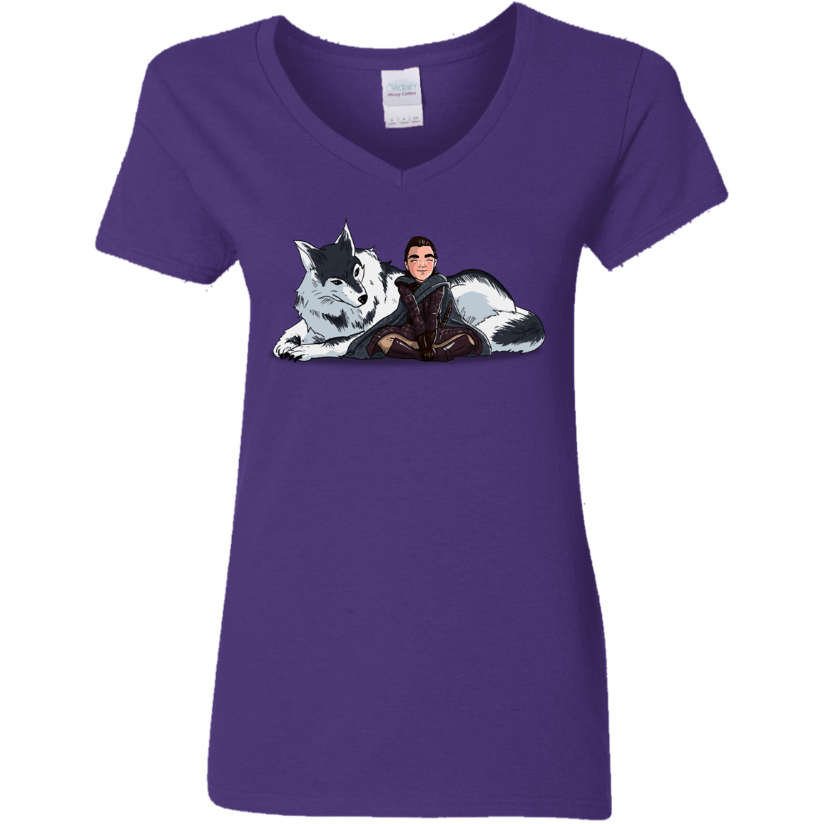 T-Shirts Purple / S Arya and Nymeria Women's V-Neck T-Shirt