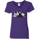 T-Shirts Purple / S Arya and Nymeria Women's V-Neck T-Shirt