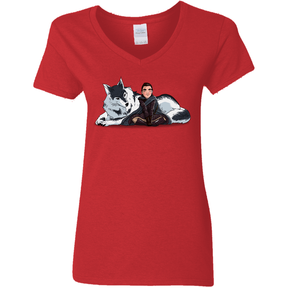 T-Shirts Red / S Arya and Nymeria Women's V-Neck T-Shirt