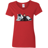 T-Shirts Red / S Arya and Nymeria Women's V-Neck T-Shirt