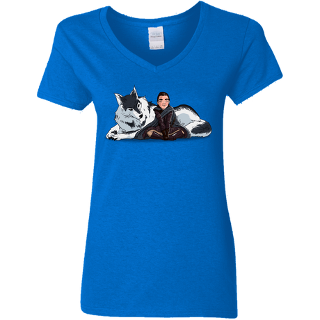 T-Shirts Royal / S Arya and Nymeria Women's V-Neck T-Shirt