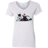 T-Shirts White / S Arya and Nymeria Women's V-Neck T-Shirt