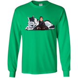 T-Shirts Irish Green / YS Arya and Nymeria Youth Long Sleeve T-Shirt