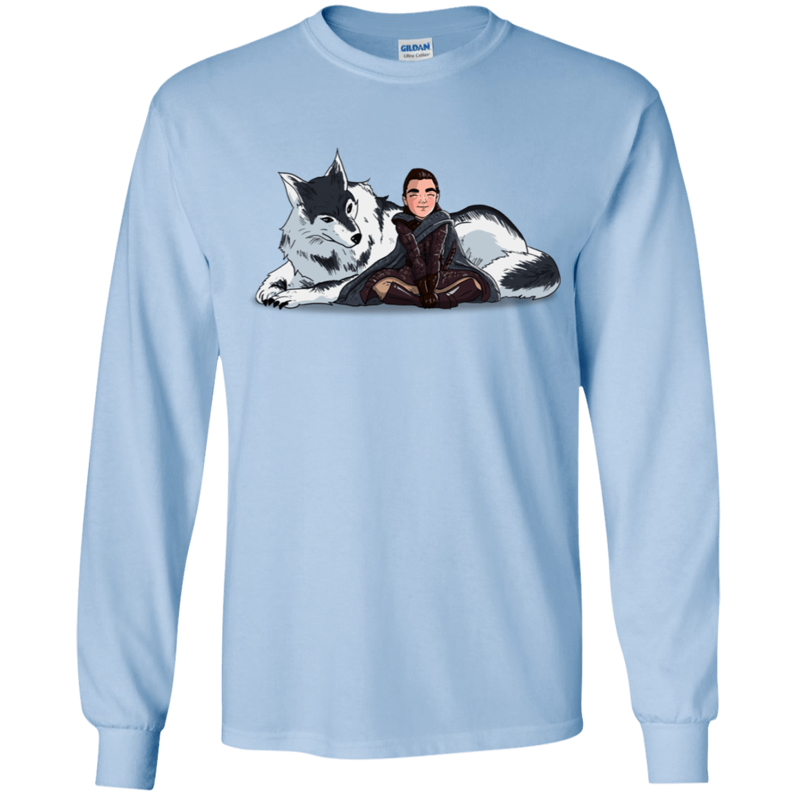 T-Shirts Light Blue / YS Arya and Nymeria Youth Long Sleeve T-Shirt