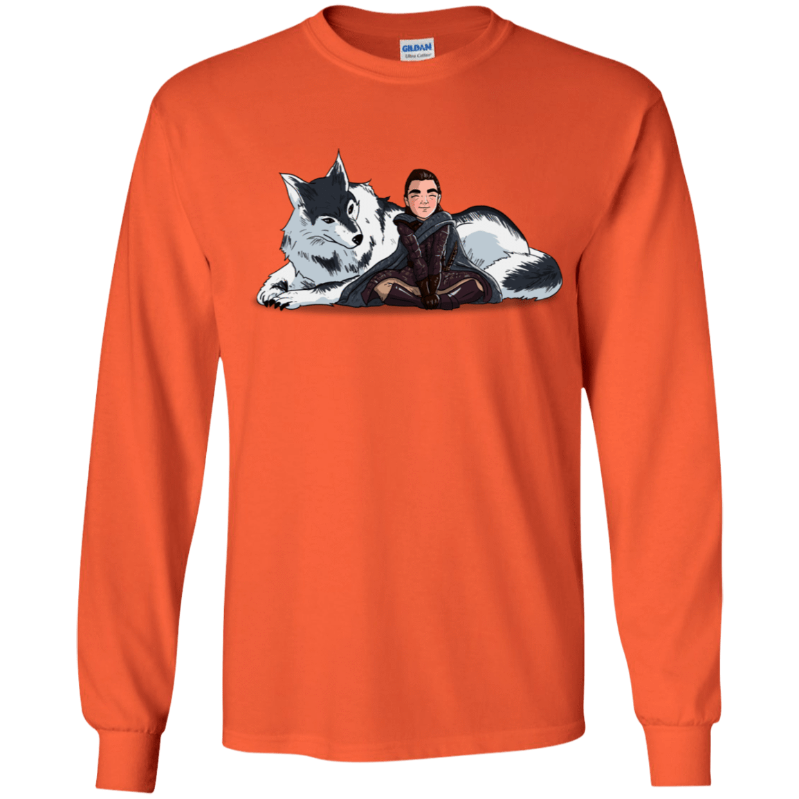 T-Shirts Orange / YS Arya and Nymeria Youth Long Sleeve T-Shirt