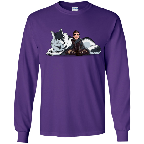 T-Shirts Purple / YS Arya and Nymeria Youth Long Sleeve T-Shirt