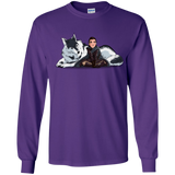 T-Shirts Purple / YS Arya and Nymeria Youth Long Sleeve T-Shirt