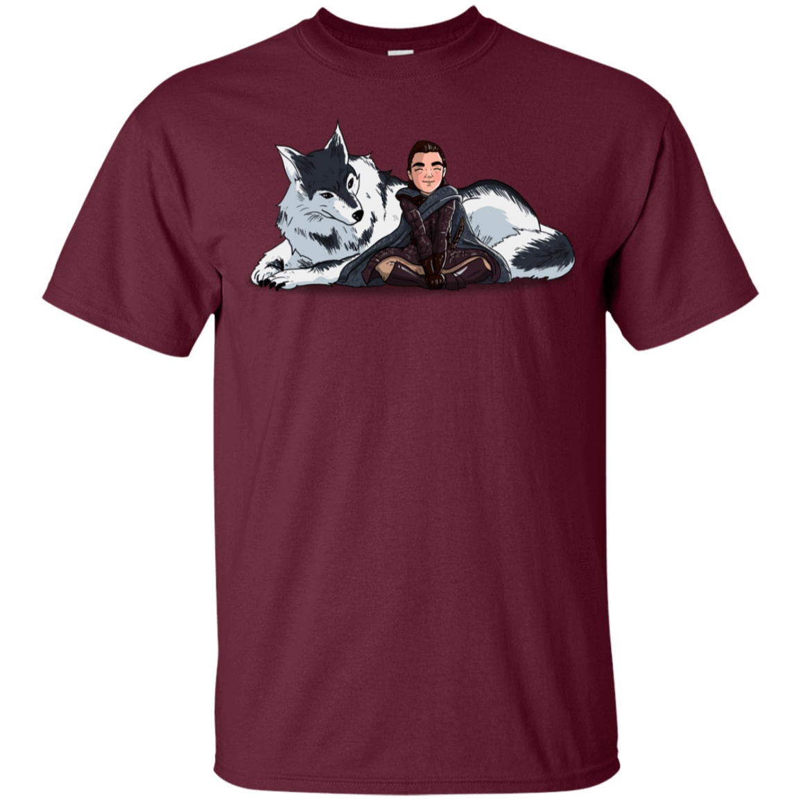 T-Shirts Maroon / YXS Arya and Nymeria Youth T-Shirt