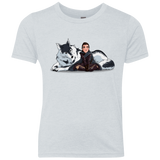 T-Shirts Heather White / YXS Arya and Nymeria Youth Triblend T-Shirt