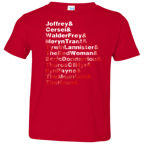 T-Shirts Red / 2T Aryas Kill List Toddler Premium T-Shirt