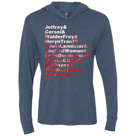 T-Shirts Indigo / X-Small Aryas Kill List Triblend Long Sleeve Hoodie Tee