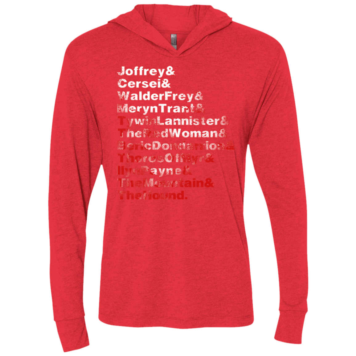 T-Shirts Vintage Red / X-Small Aryas Kill List Triblend Long Sleeve Hoodie Tee