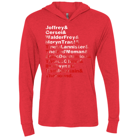 T-Shirts Vintage Red / X-Small Aryas Kill List Triblend Long Sleeve Hoodie Tee