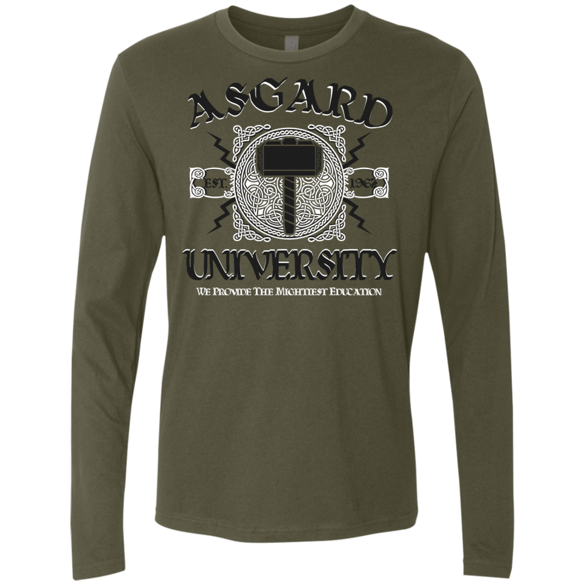 T-Shirts Military Green / Small Asgard University Men's Premium Long Sleeve